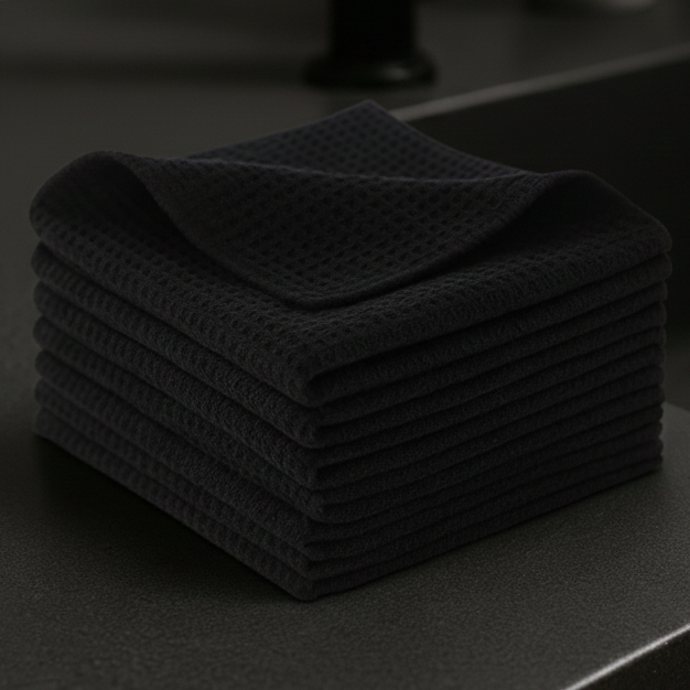 Noir Waffle Weave - Pack of 3